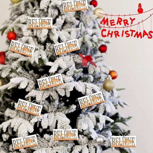 Miniatura 10 de Bucherry 12 adornos para árbol de Navidad, decoración de madera para decoración de árbol de Navidad de Jesús, adornos religiosos para decoración de