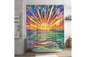 Enlivening Shower Sanctuary with Boho Shower Curtain - A Symphony of Colorful Hues