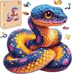 MYS A·U·R Puzzle en bois pour adultes, Puzzles en bois de serpent(16.6 * 16.9in-500pcs), Puzzles animaux adultes de forme unique,Puzzles en bois irréguliers Meilleur cadeau pour les adultes et les enfants jeu de famille