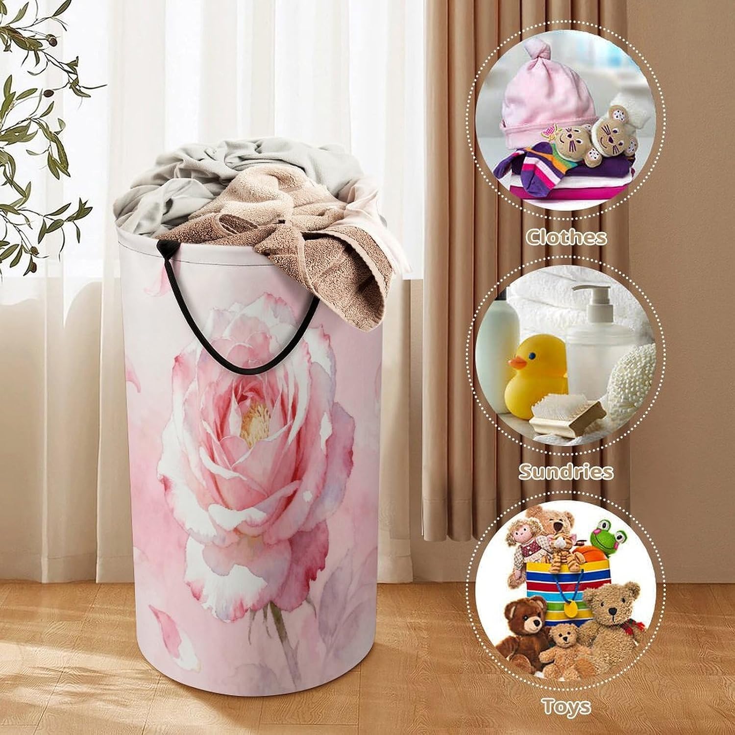 Dirty Clothes Basket Extra Large 110l Open Top Laundry Hamper With Portable Carry Handles, Foldable Waterproof Clothes Basket Spacious Laundry Bag For Bedroom Bathroom Laundry Room Dorm