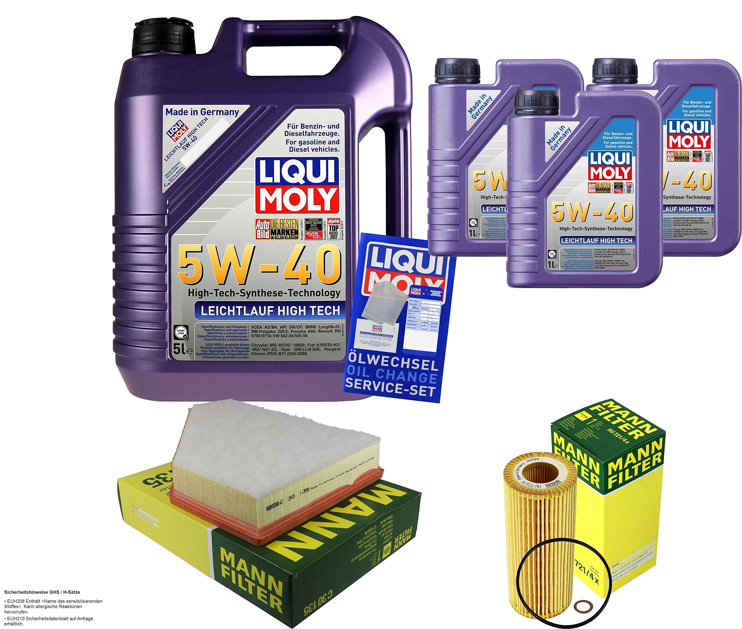 Kit d'inspection 8 l LM LL High Tech 5W-40 + filtre à air MANN