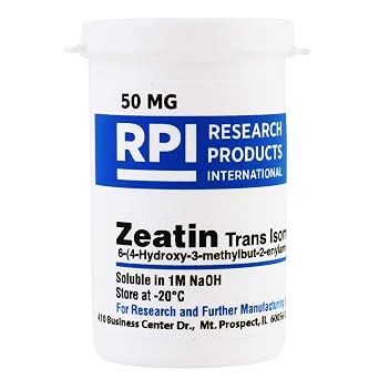Zeatin, Trans Isomer [6-4-Hydroxy-3-methylbut-2-enylamino purine], 50 Milligrams