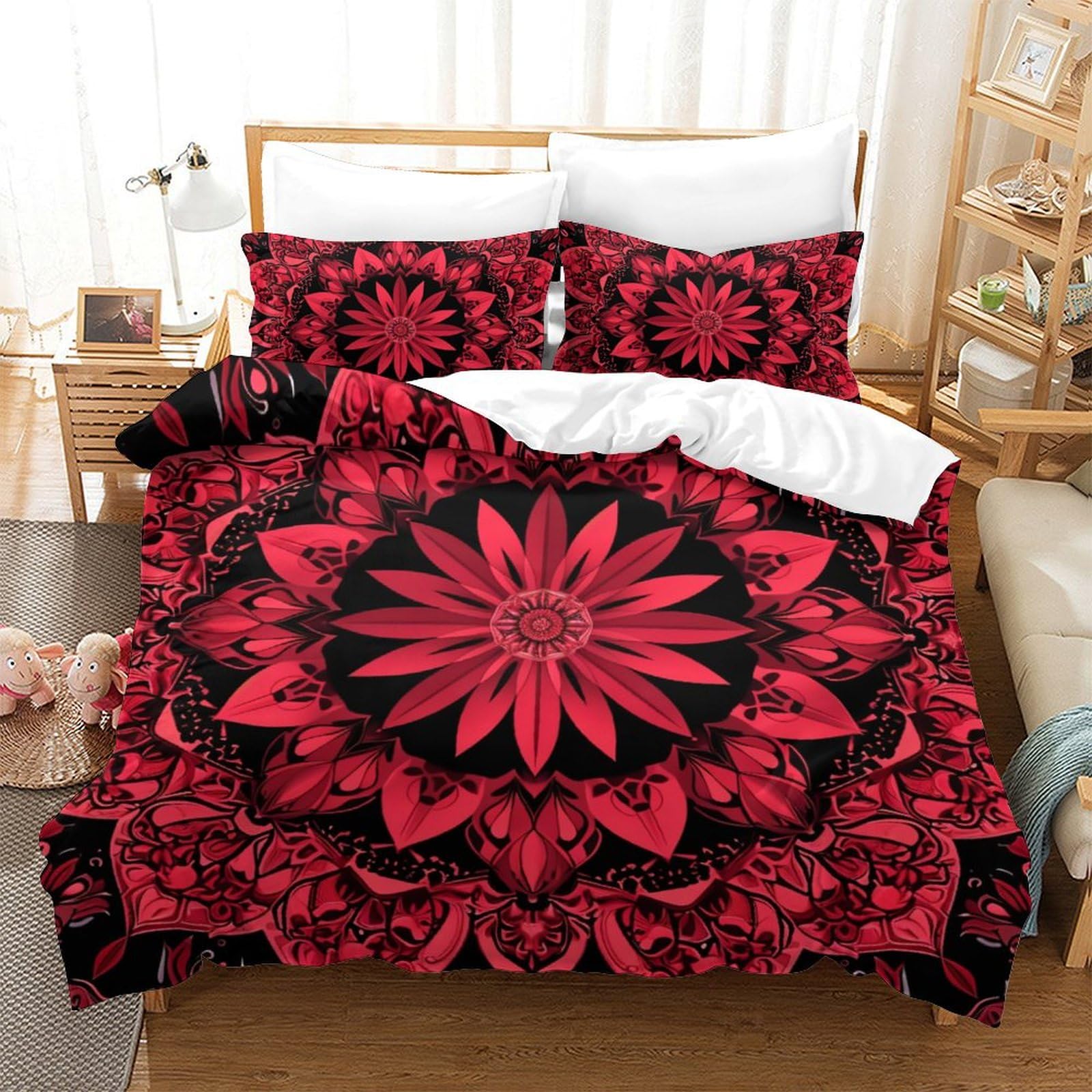 Housse de couette 3D imprimé fleurs pour sublimer votre chambre d'amis double