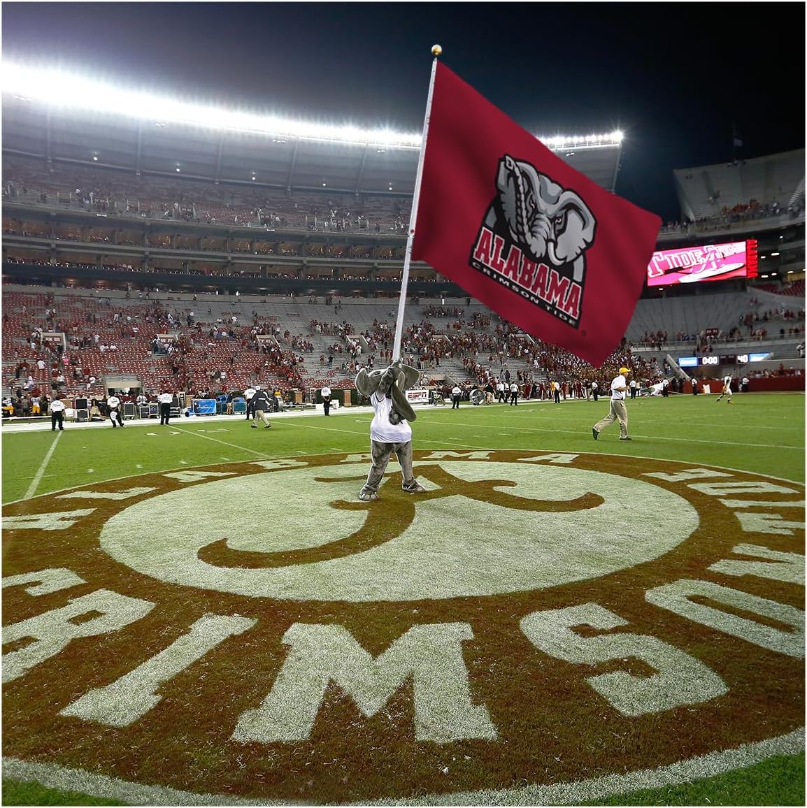 AGAS Alabama University Elephant Logo Crimson Tide Flags - 2x3 Ft 200D Nylon with Brass Grommets - Officially NCAA Licensed Big Al Bama Roll Tide College UA Flags