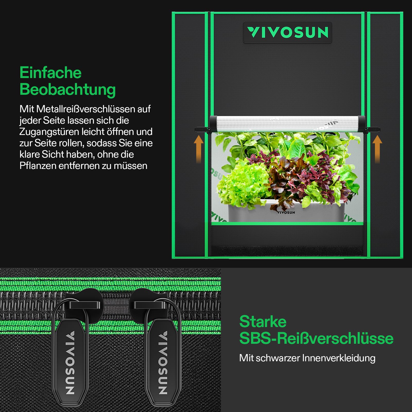 VIVOSUN Growzelt klein 50x36x54cm Grow Zelt mini mit hochreflektierendes Mylar, versiegeltem Bodendesign, Belüftungsfenster und Kabeldurchführungsloch für Aerogarden Hydroponik-Anbausystem