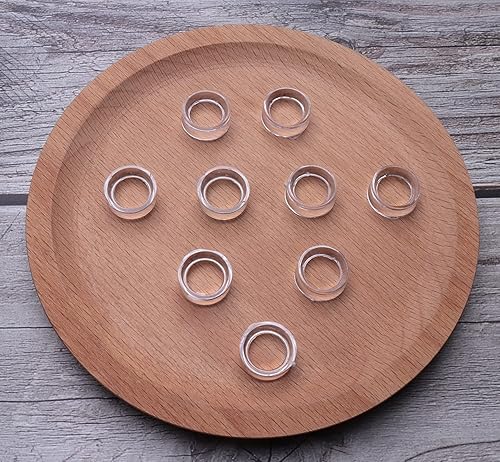 Miniatura 9 de sowaka 9 soportes de exhibición acrílicos transparentes pequeños redondos para anillos de béisbol, soportes de caballete para pelotas de tenis,