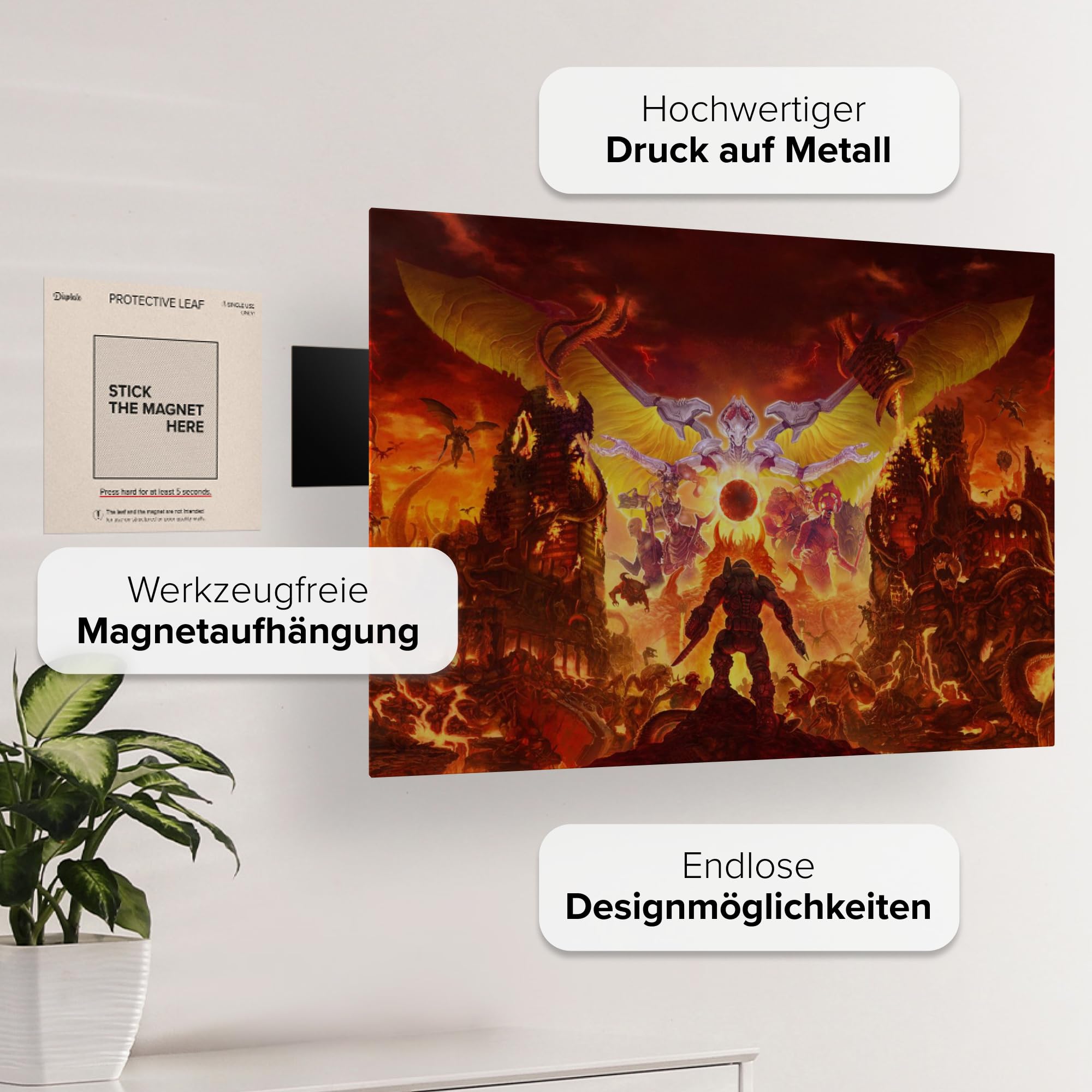 Amazon.com: Displate Official DOOM Metal Poster Magnetic Mounting