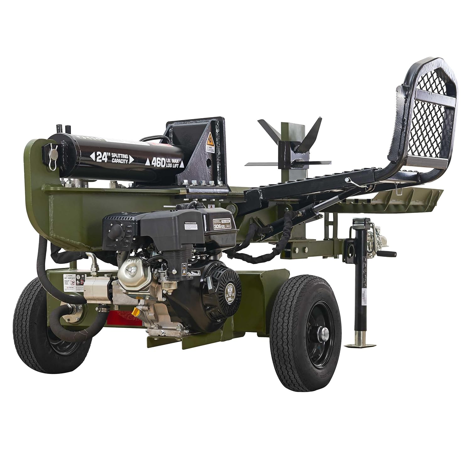 35 Ton 306cc Gas Log Splitter with 4-Way & 6-Way Wedges, Hydraulic Log Lift