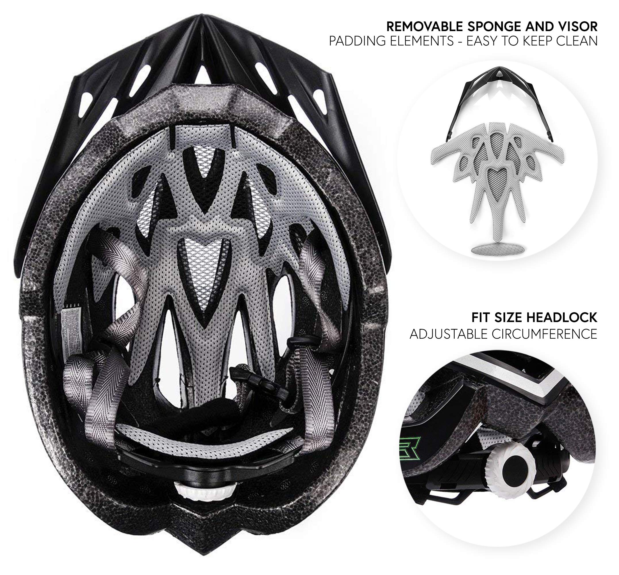 Casque Vélo VTT VTC Adulte Unisexe Réglable Sport BMX Skate Scooter Sécurité Gruver