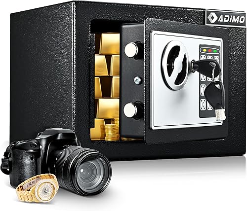 Miniatura 11 de Caja de seguridad ADIMO, caja pequeña para dormitorio universitario con bolsa de dinero ignífuga e impermeable para dinero en efectivo o documentos