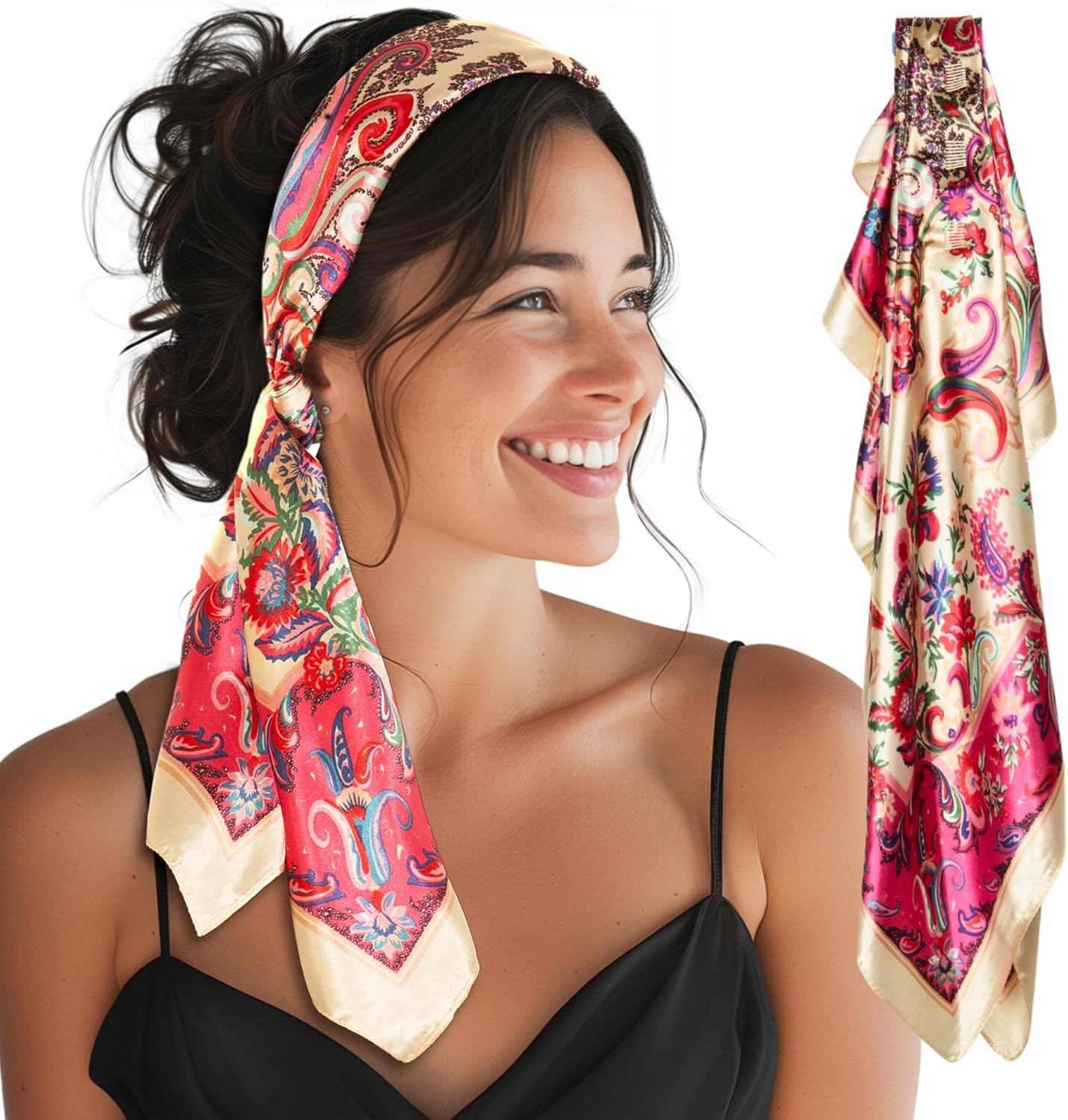 SWAY Large Satin Non-Slip Headbands for Women - No Headaches, Stays Put All Day for Work or 20+ Cute Ways To Style
