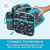 Vista 4 de Bentgo - Bolsa de almuerzo aislada para niños, resistente al agua, reutilizable, ligera y duradera, con soporte para botella de agua y bolsillo