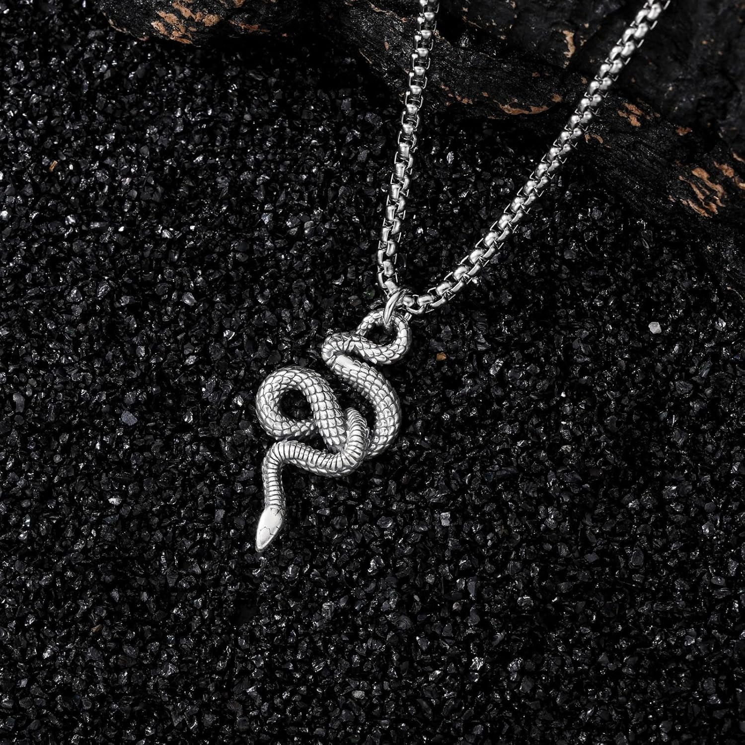 Snake Necklace 925 Sterling Silver Snake Animal Pendant Gothic Jewelry Gifts for Men Women - Image 5