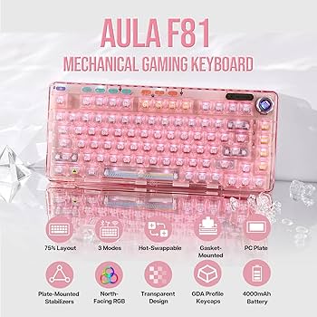 Amazon.com: MechLands Aula F81 75% Transparent Gaming