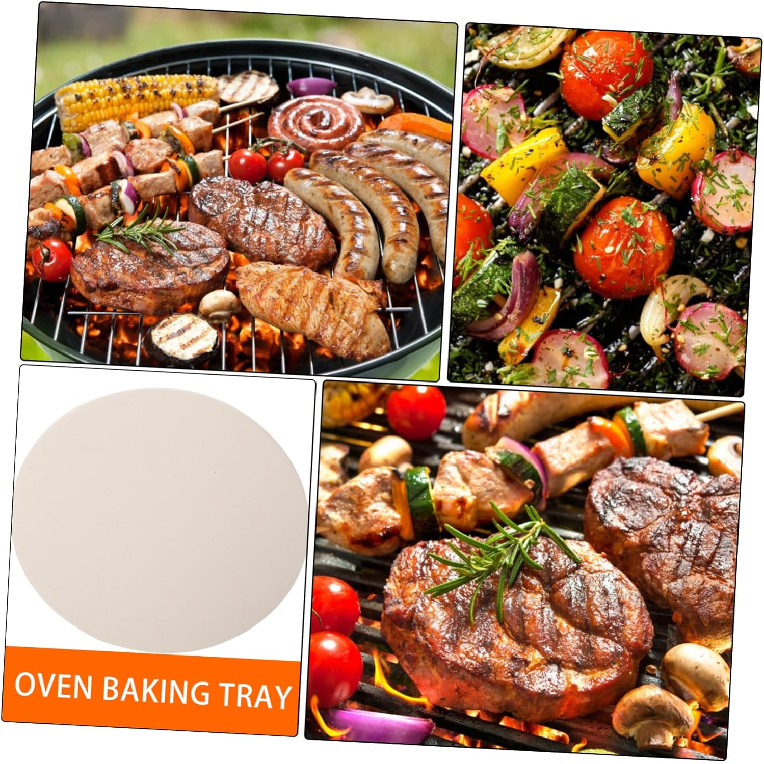 PRETYZOOM Round Pizza Pan Oven Stone Cordierite Baking Stone for Kitchen Heavy Duty Pizza Cooking Pan