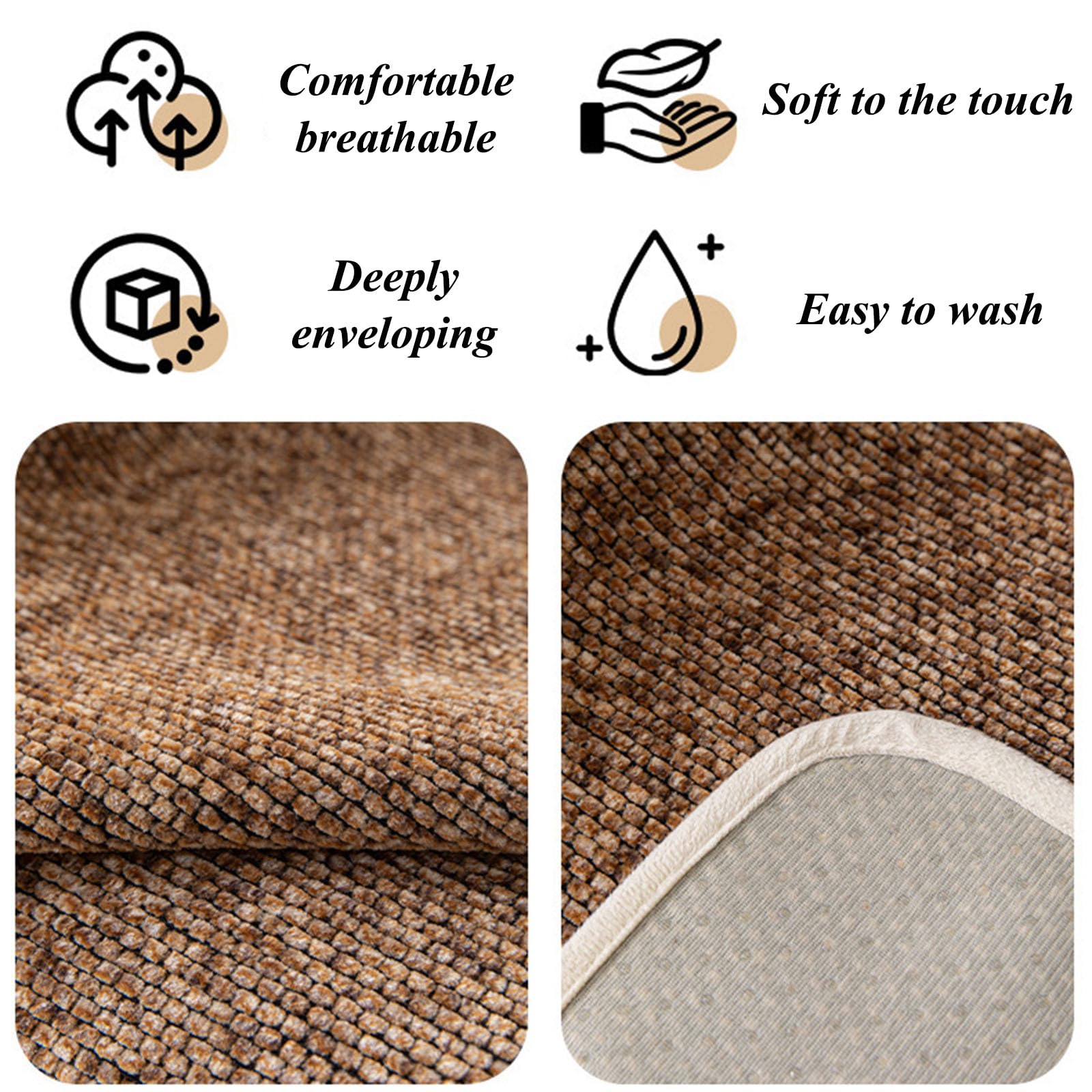 Copri Poltrona Relax Reclinabile,Copridivano per Poltrona Relax Reclinabile,Tessuto Poliestere Morbido,Copripoltrona Relax 1 Posto Antiscivolo con Particelle di Silicone,A Brown