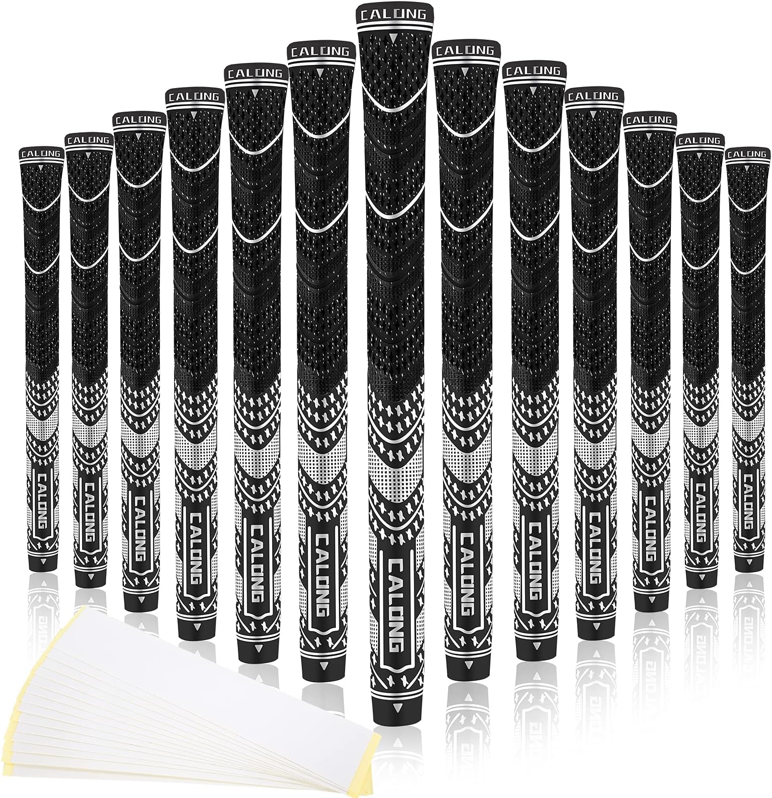 CALONG Golf Grips,Standard/Midsize,Multi Compound 13 Grips with 15 Free Tapes,All Weather Cord Rubber Golf Club Grips,4 Colors Optional