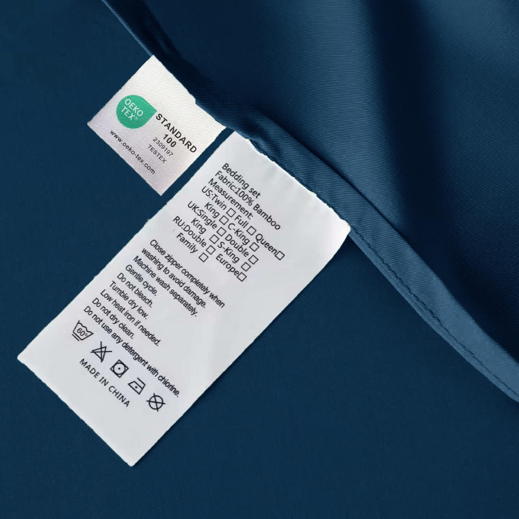 Luowei Ropa de cama de bambú de 135 x 200 cm, 4 piezas, color azul oscuro, de alta calidad, refrescante, ropa de cama de verano, suave y transpirable, juego de fundas nórdicas 100% bambú lyocell con
