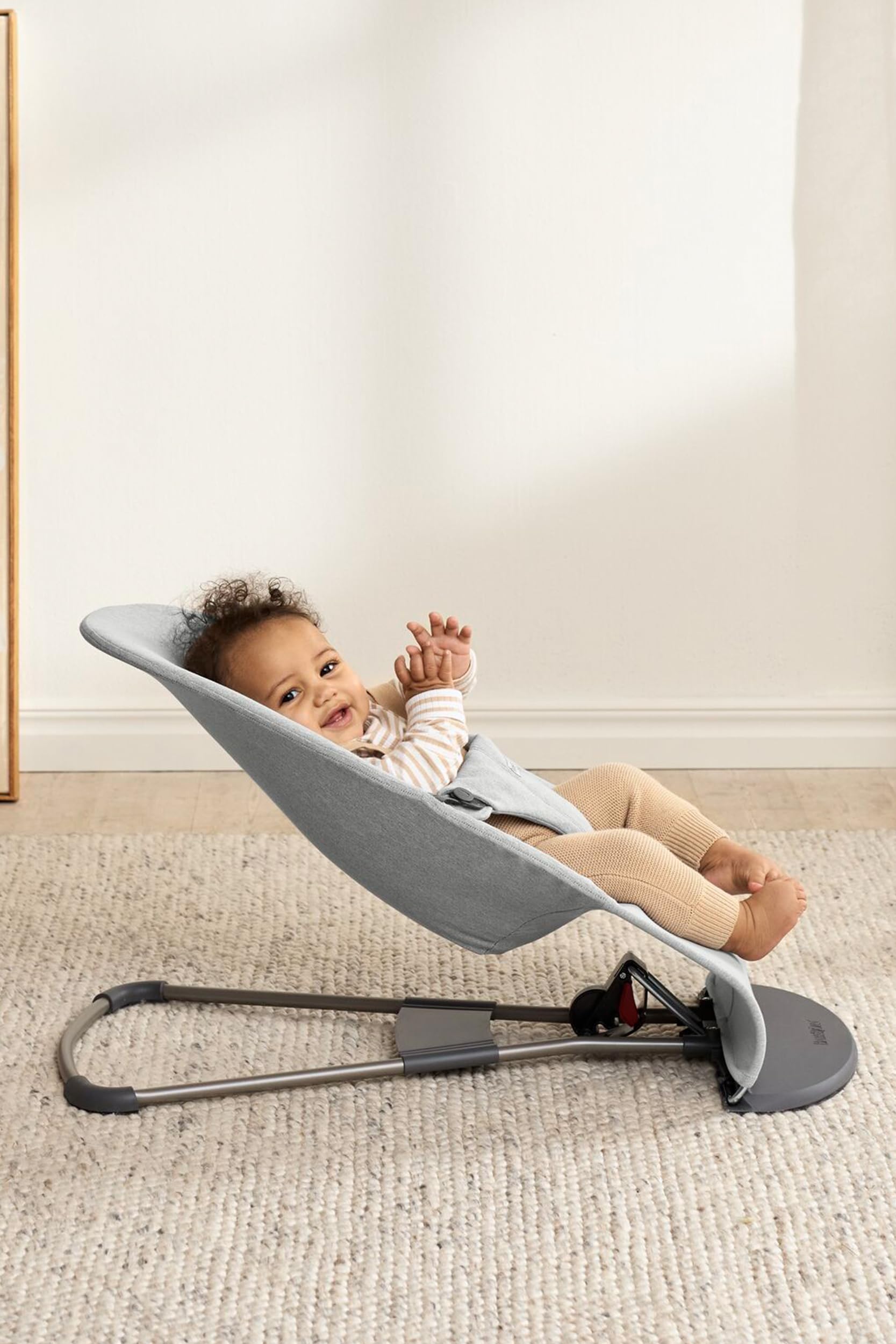 BabyBjörn Bouncer Bliss, tejido mélange, gris claro