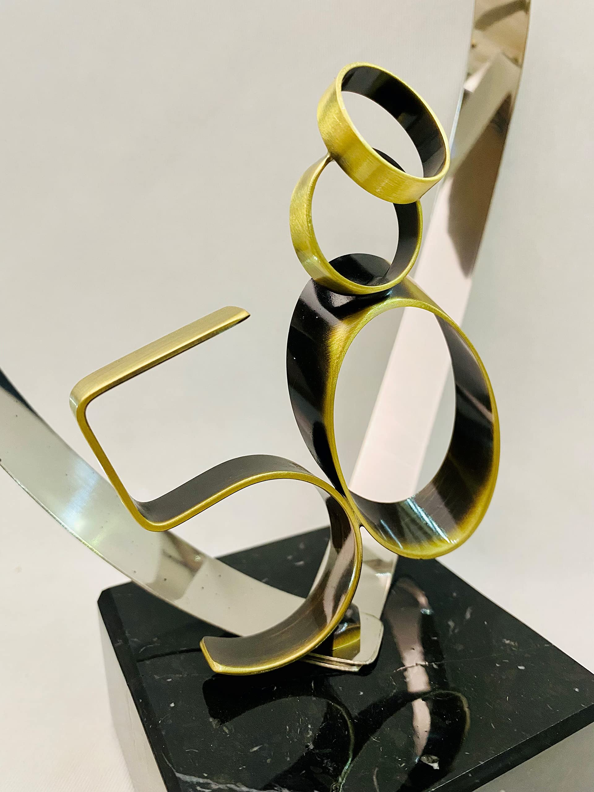 Genérico Regalo 50 Aniversario Personalizado Grande para Bodas de Oro corazón de Cobre y Zinc de 23cm Figura grabada