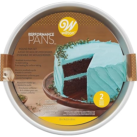 Wilton Performance Pans 2-Pack of 9-Inch Professional Aluminum Round Cake Pans