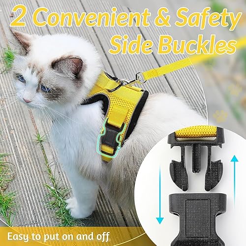 Miniatura 12 de rabbitgoo Arnés y correa para caminar, a prueba de escapes, chaleco suave y ajustable para gatos, fácil de controlar, transpirable, tiras
