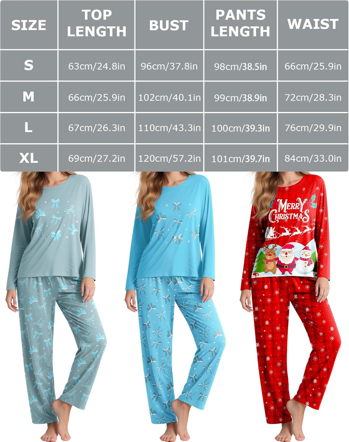 Pajamas for Women Set Cute Pjs 2 Piece Lounge Sets Soft Long Sleeve Casual Crewneck Sleepwear outfits S-XL - Image 6