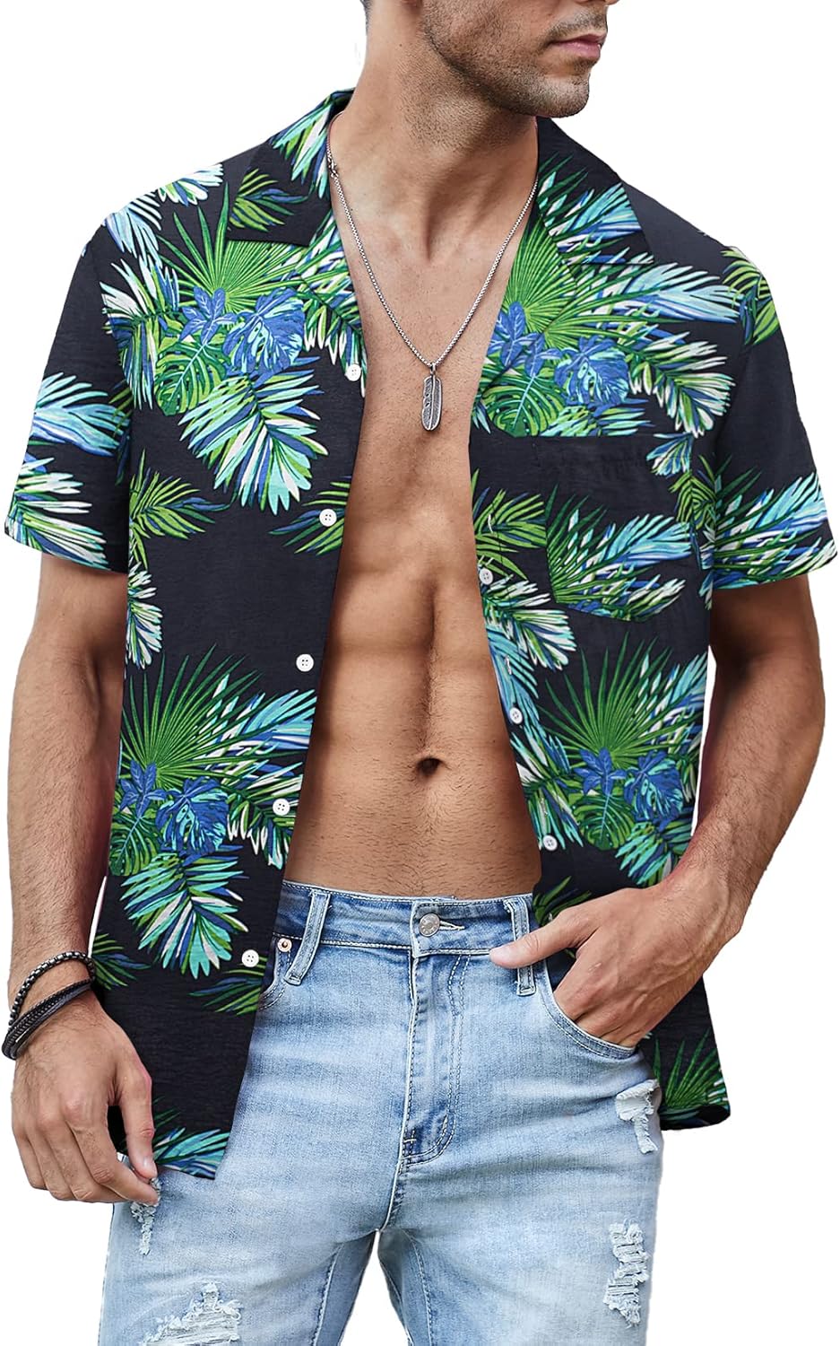 Meilicloth Funky Camisa Hawaiana Hombre Manga Corta Vintage Impresión de Hawaii Regular Fit
