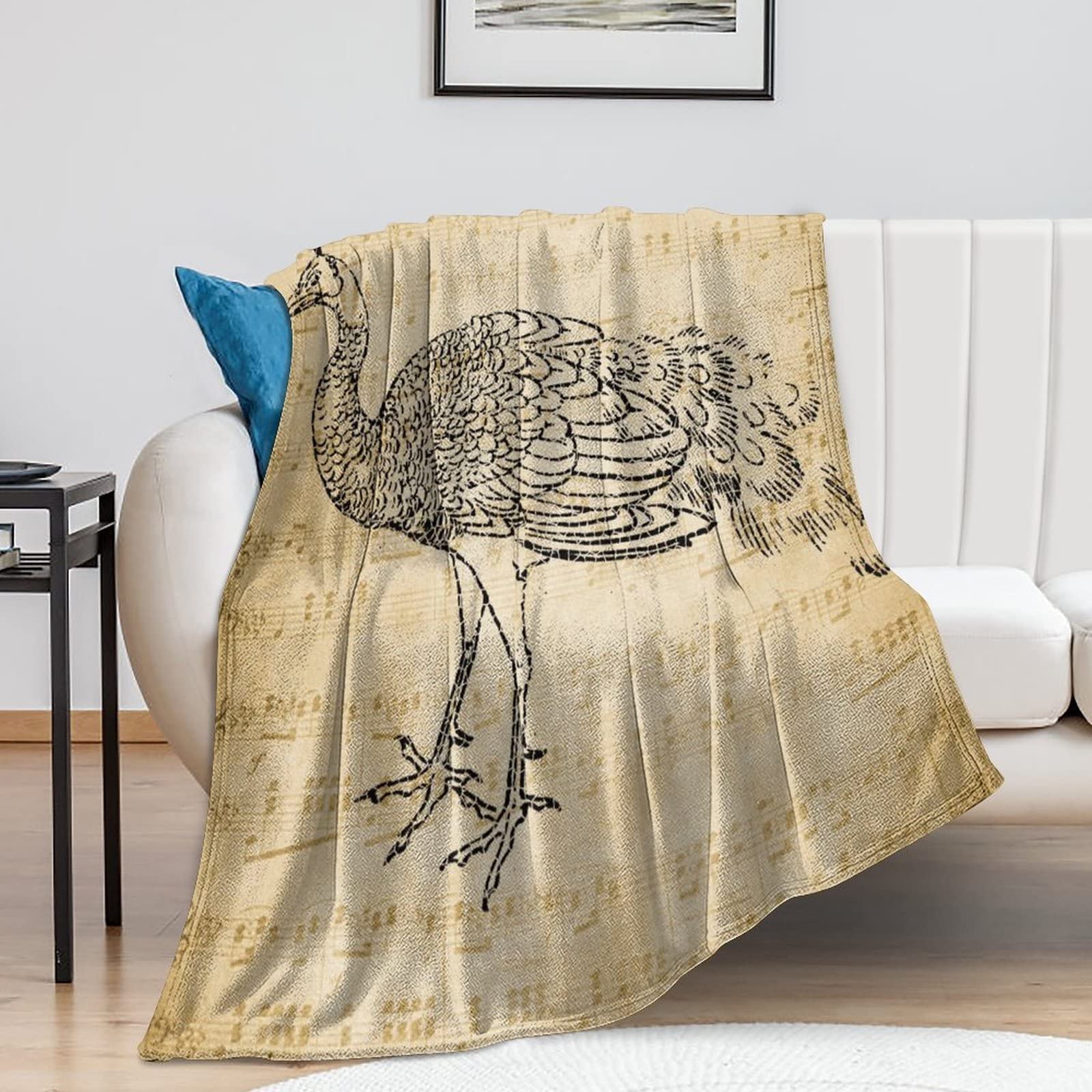 Couverture de voyage paon antistatique et pelucheuse pour un confort total
