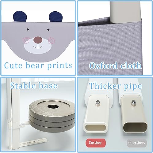 Miniatura 6 de Barandillas de cama de 74.8 pulgadas para niños pequeños, barandilla de cama plegable vertical para cama de seguridad para bebé, para cama