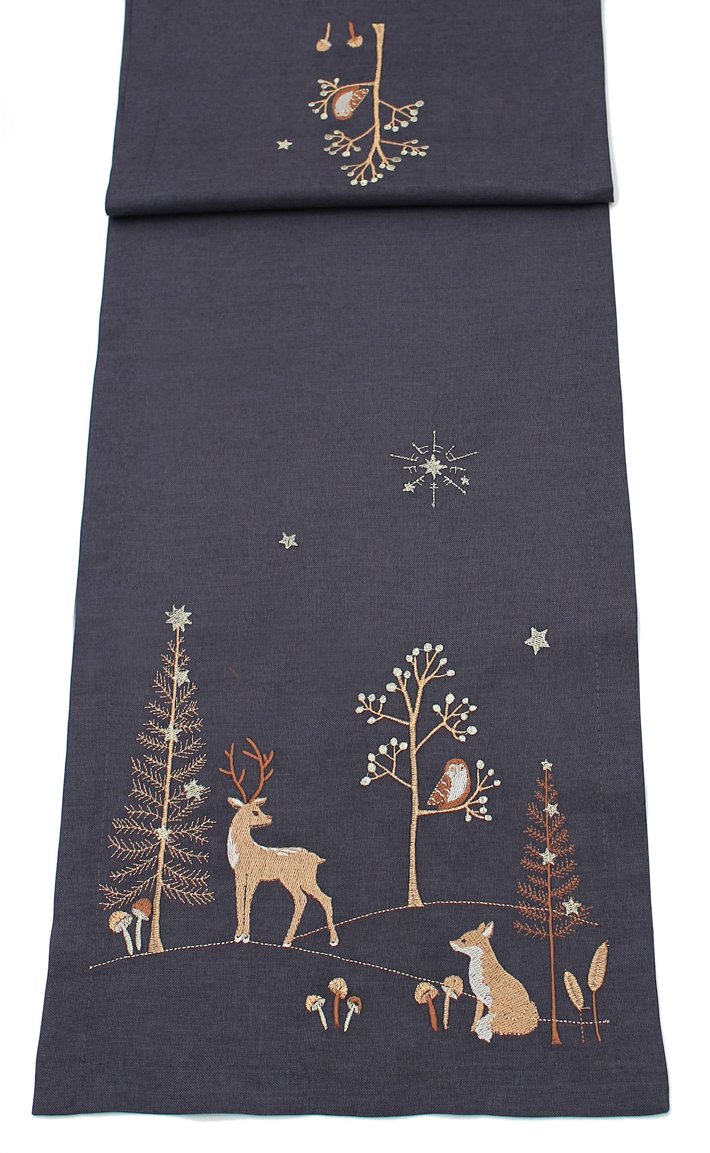Peggy Wilkins Bolderwood Embroidered Table Runner 14” x 75”