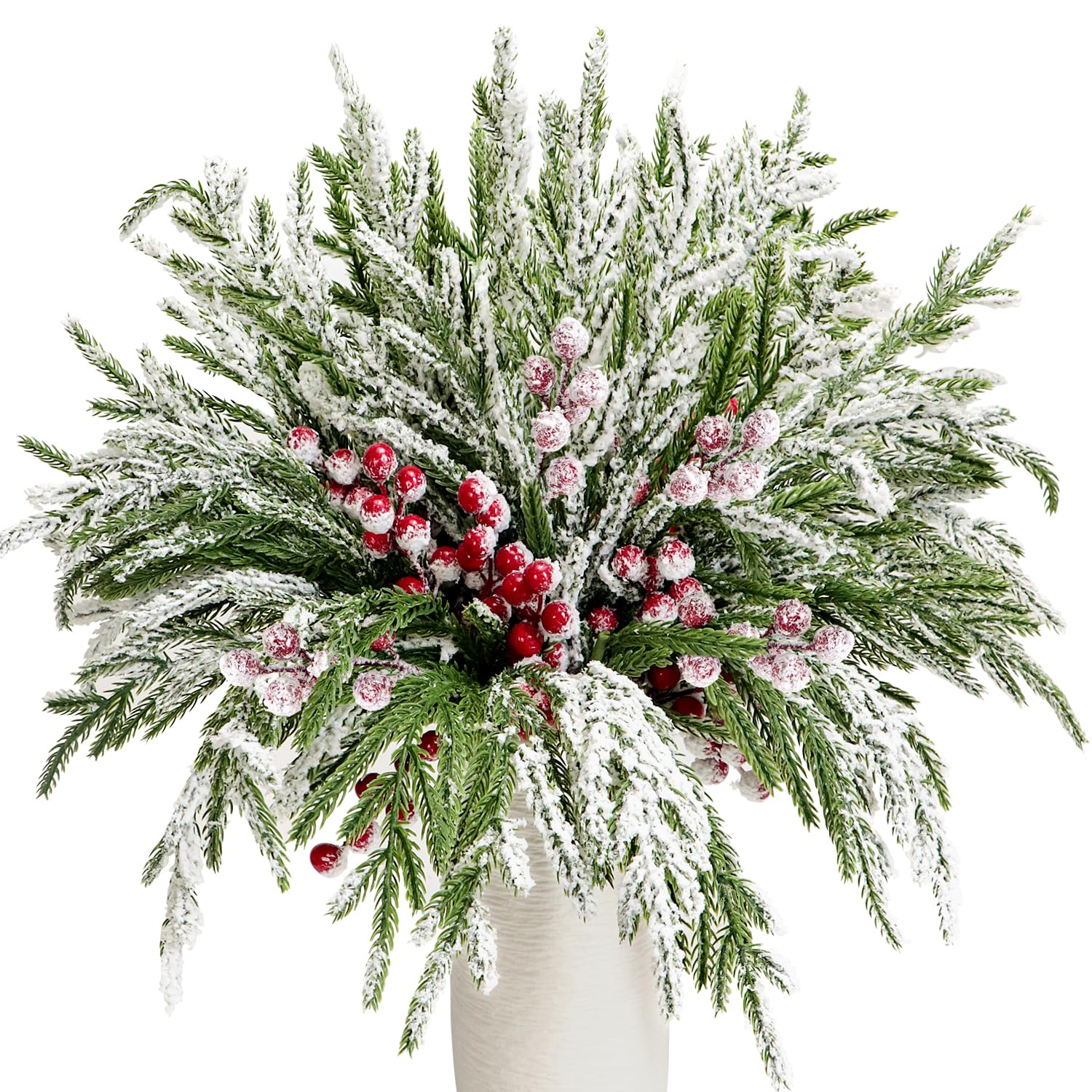 16 Branches De Sapin Artificiel Norfolk – 45,7 Cm, Toucher Réaliste – Pour Vase, Couronne, Déco Noël