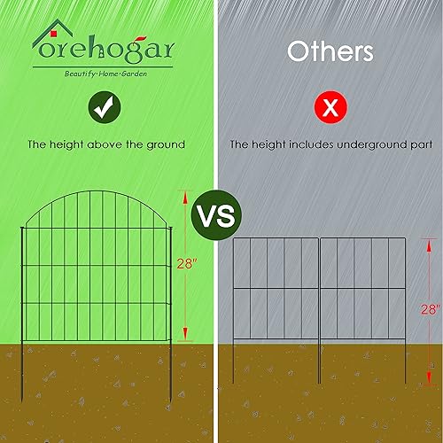 Miniatura 8 de 1 paquete de valla de jardín de metal, 5 paneles + 6 estacas, 1 paquete de valla de jardín de metal con puerta, 1 puerta + 4 paneles