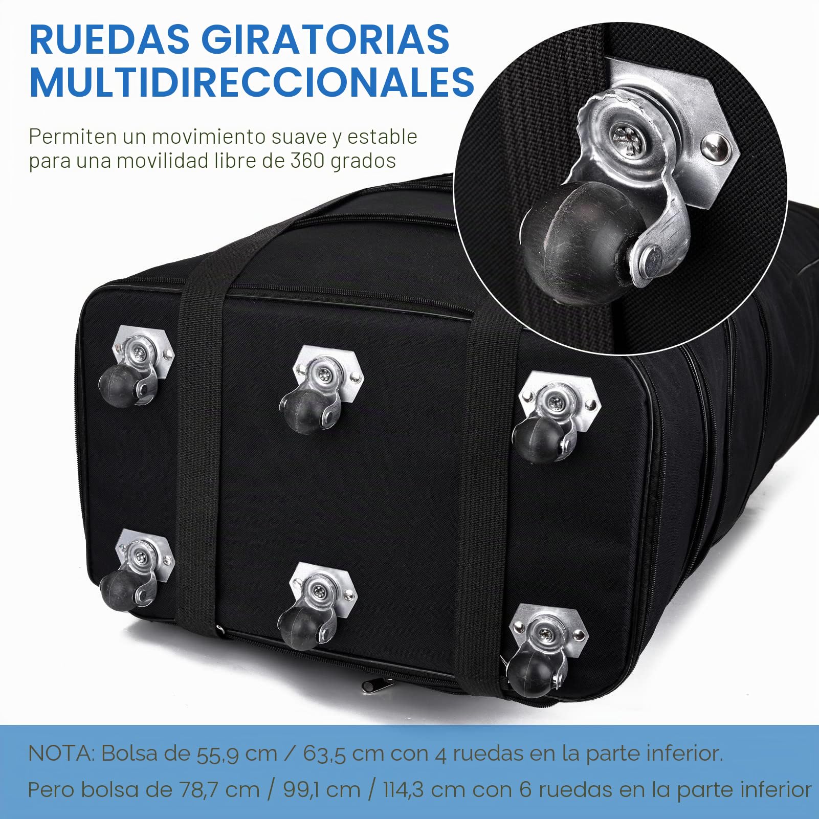 Maleta de viaje con ruedas, expandible, equipaje de mano, gran bolsa de ropa con ruedas, para mudanzas, para la escuela, para hombres y mujeres, Predeterminado, 45 Zoll