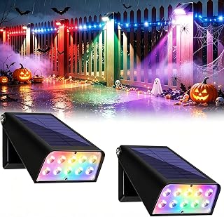 Patio Wall Light Solar Powered, Dusk-to-Dawn Deck Lights, 2-Mode 90° Rotatable, Outdoor Security Lights Waterproof, Solar Spotlight for Porch, Garage, Fence
