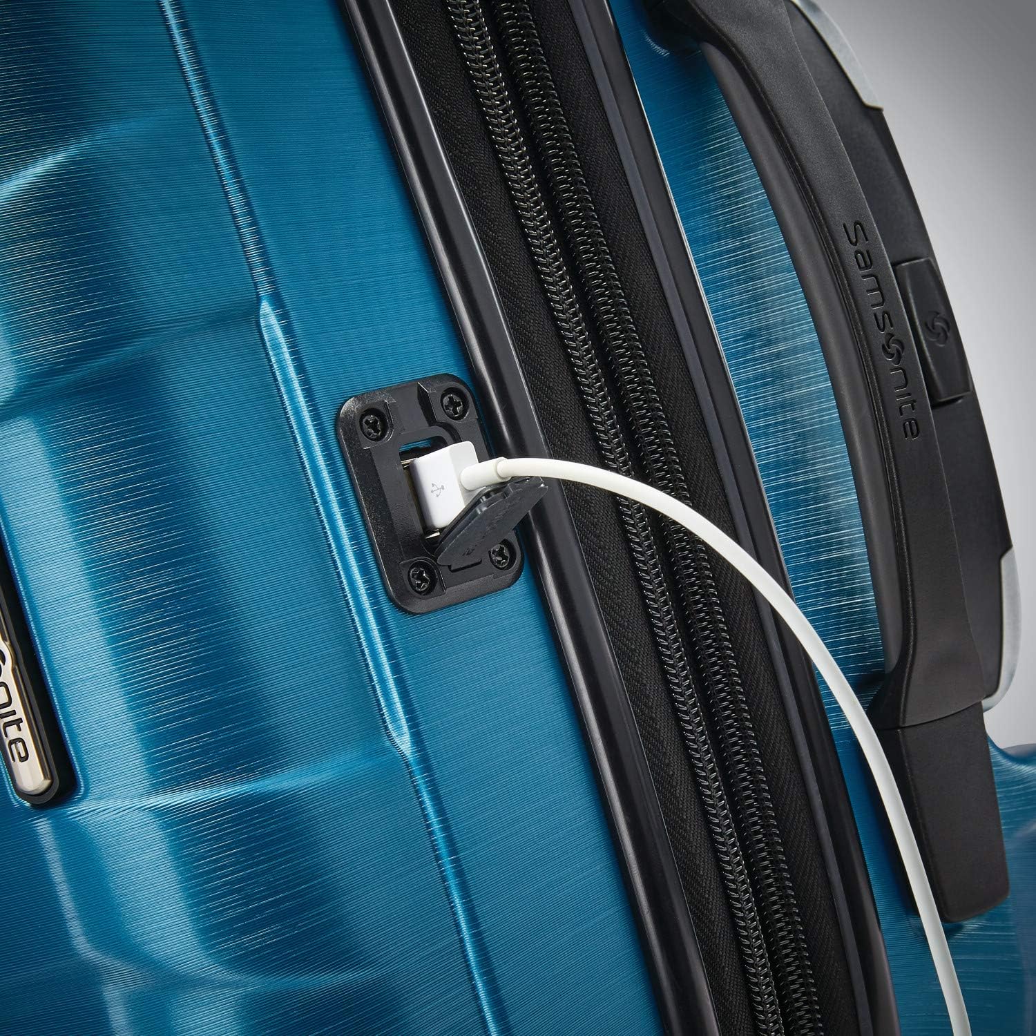 review Samsonite Centric 2 Hardside Expandable Luggage with Spinner Wheels, Caribbean Blue, Carry-On 20-Inch