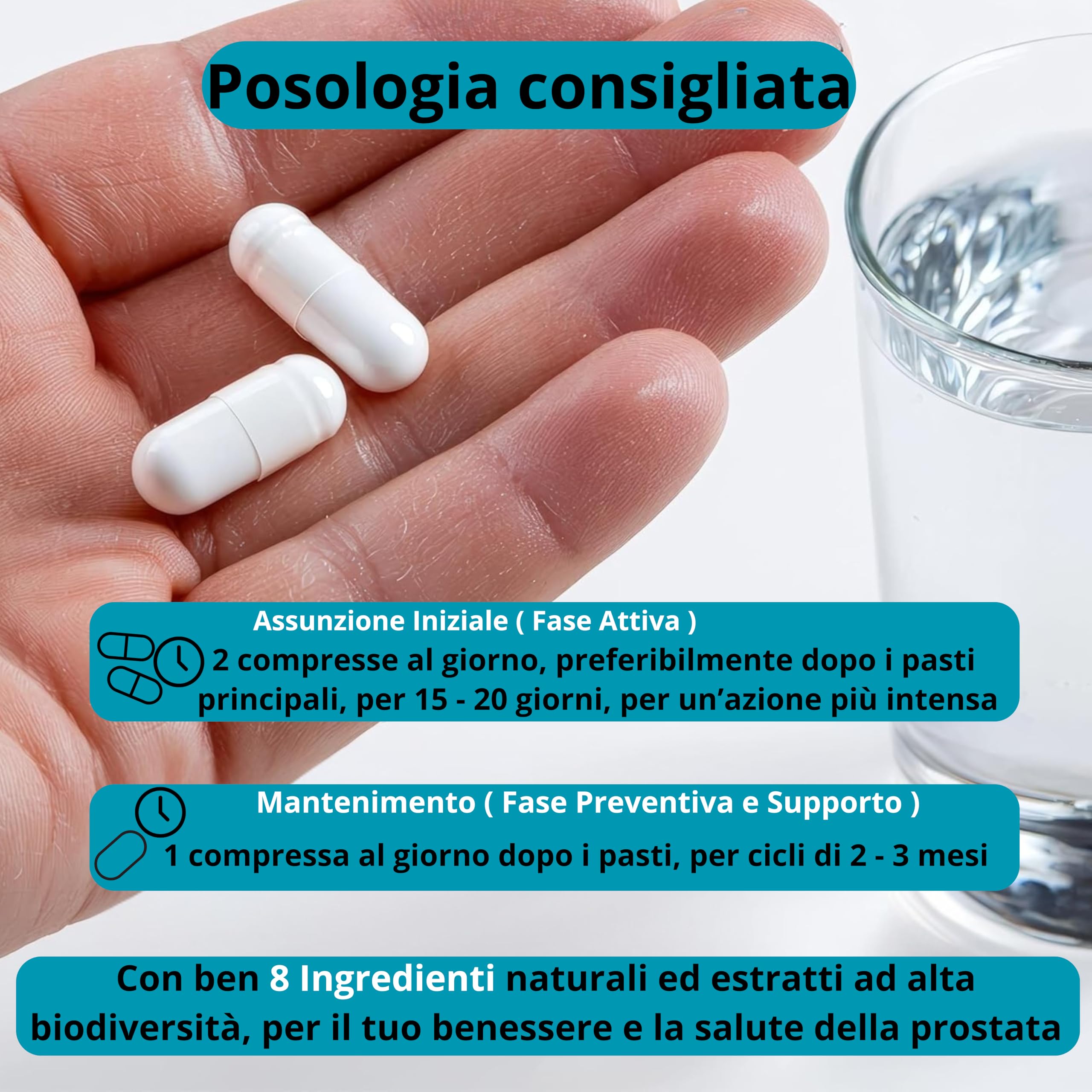 Integratore Prostata Uomo *a basse di SERENOA REPENS*(Saw Palmetto)* Epilobio* Orthosiphon* Zinco* Selenio* Magnesio Bisglicinato*Vitamina C e D3* 120 Capsule* Formula Potente con 8 Estratti Naturale