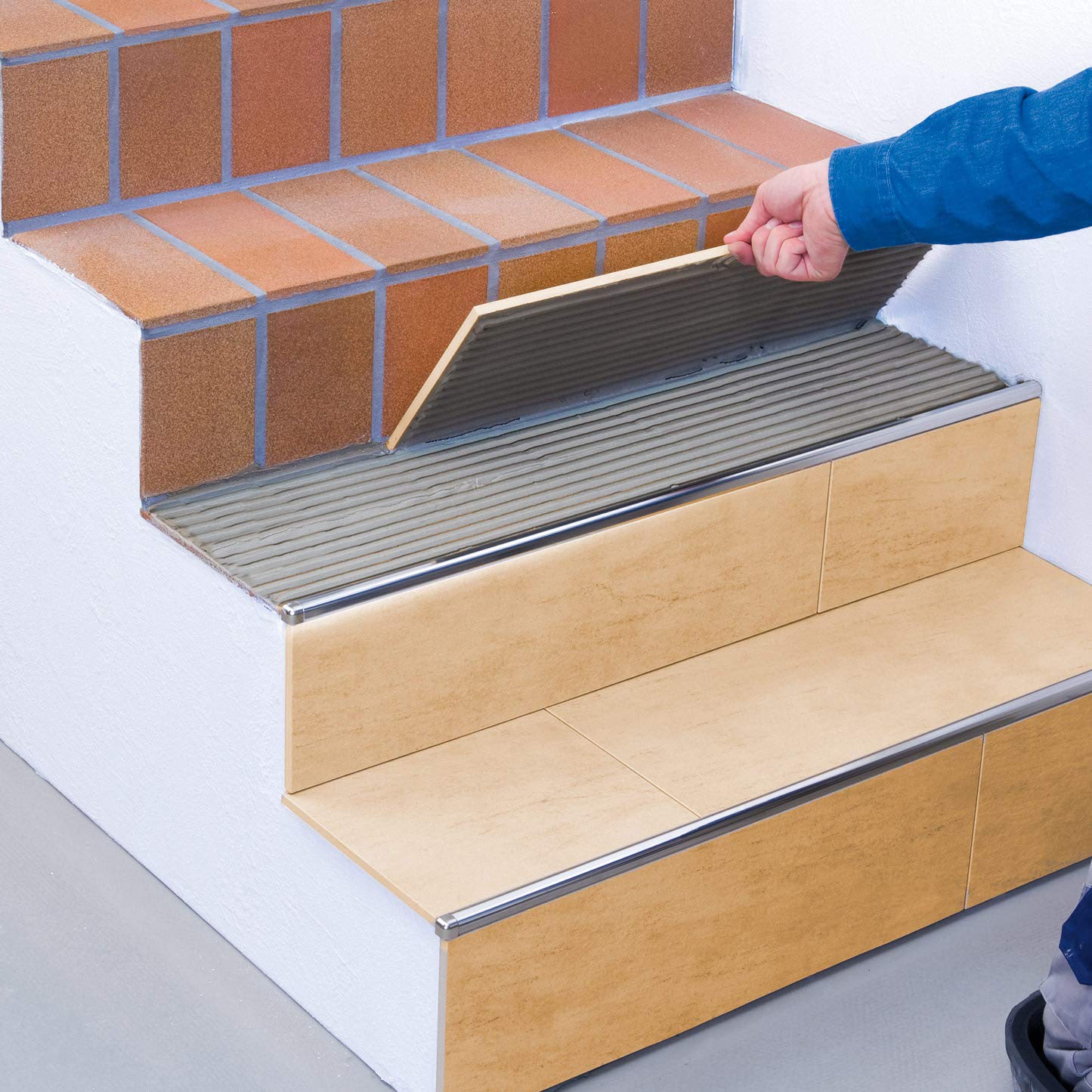Knauf Flexkleber SCHNELL, Klebe-Mörtel Fliesenkleber – Fliesen- und Naturstein-Kleber für Wand und Boden, schnell trocknend, zur Anwendung beim Fliesen-Legen innen und außen, 20-kg, Zementgrau