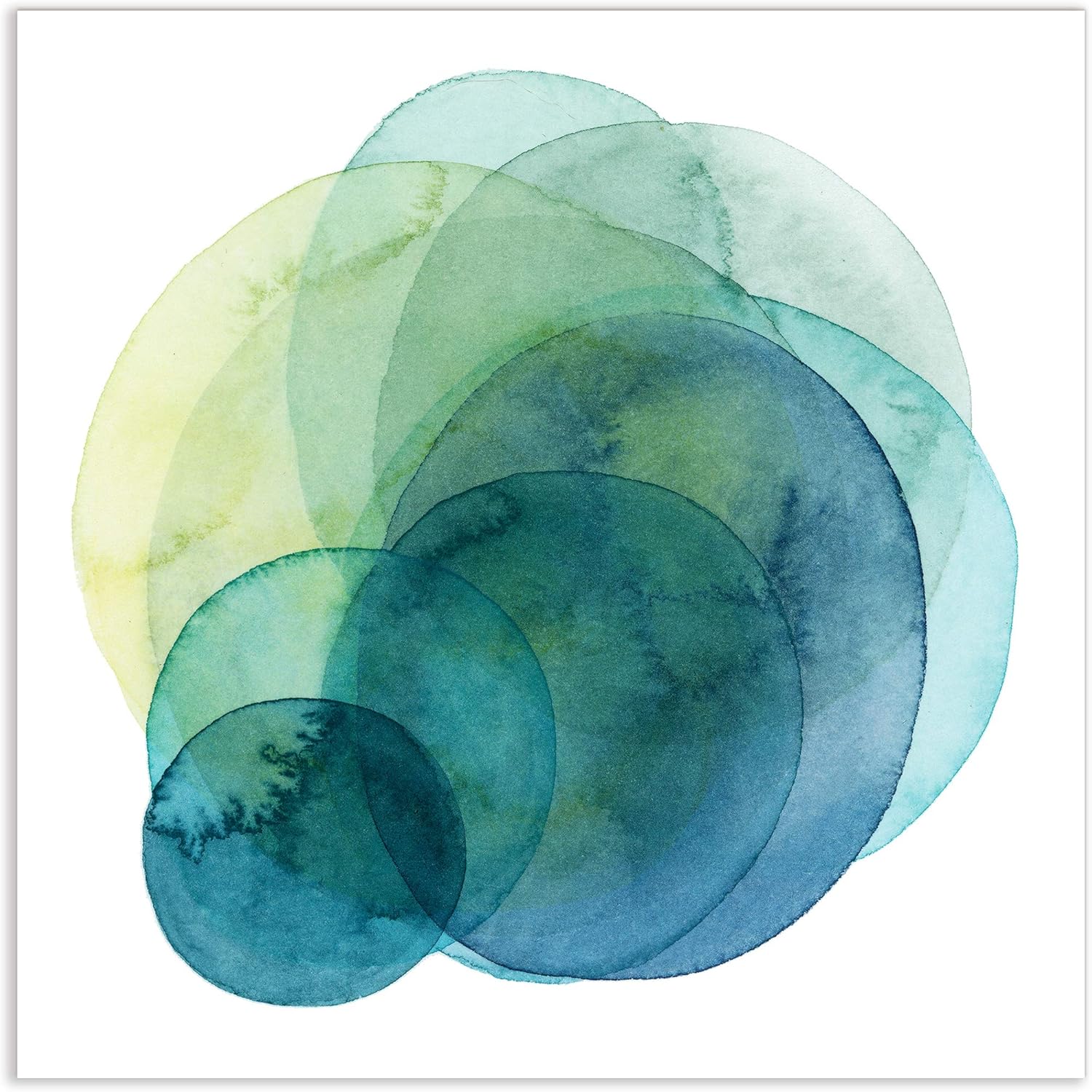 Empire Art Direct Evolving Planets I Frameless Free Floating Tempered Glass Panel Graphic Abstract Wall Art, 38" x 38" x 0.2", Ready to Hang