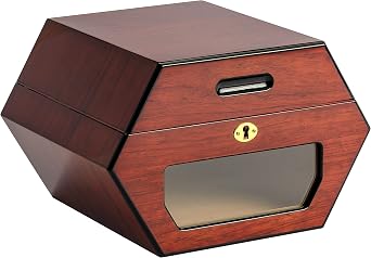 Cuban Wheel Cigar Humidor, Cambodian Rosewood Finish