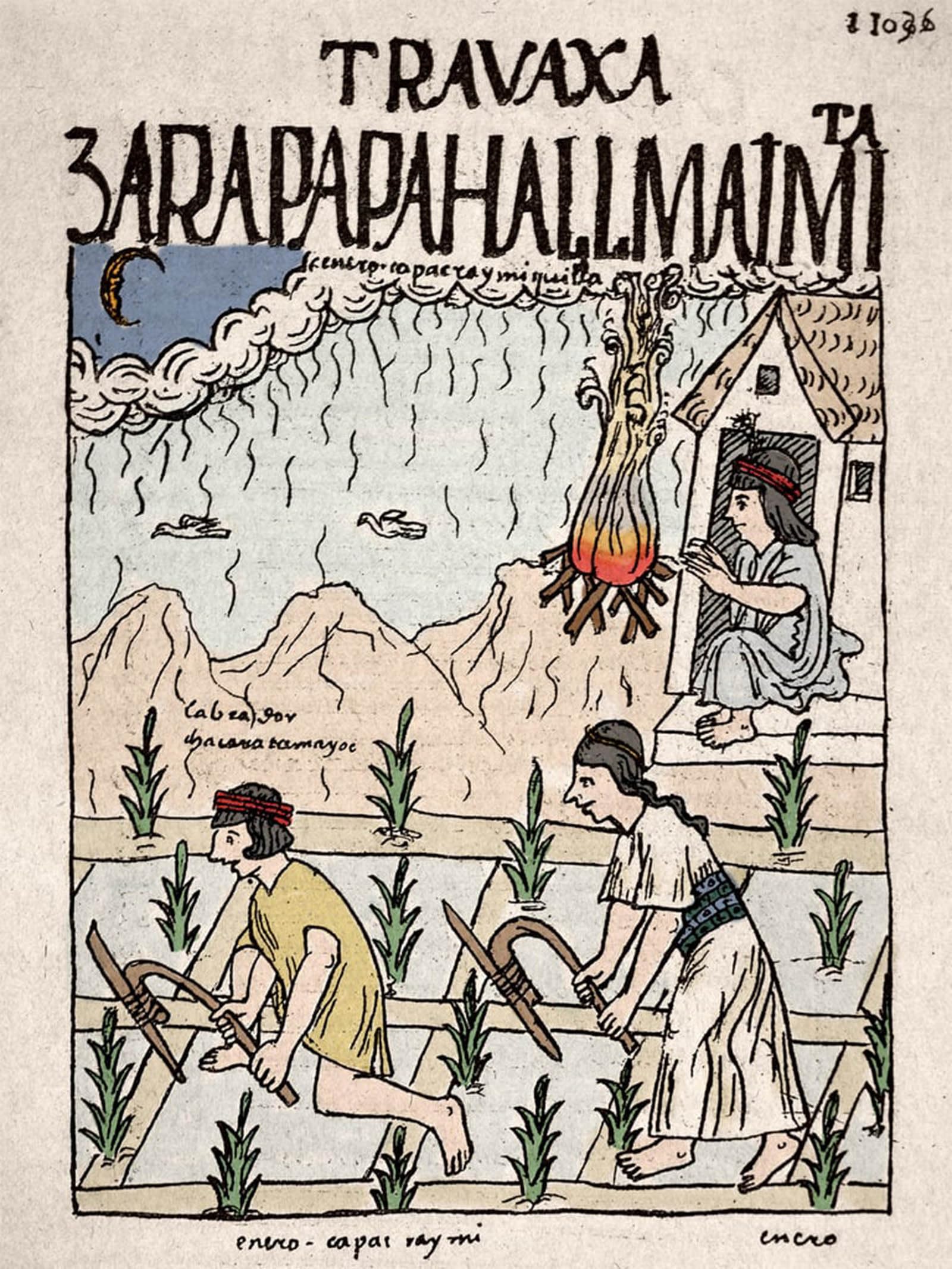 Cuadro pintura al óleo de pareja de indios para conectar tu hogar con las raíces incas 5