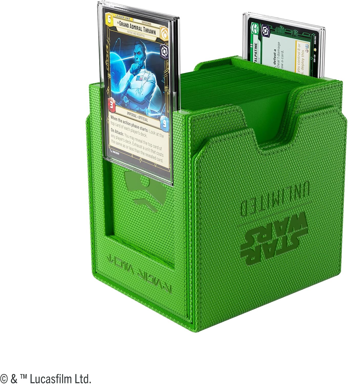 Gamegenic Star Wars Unlimited Twin Suns DECK POD - Premium Deck Box with UV-Protected Card Cases, Holds 100 Double-Sleeved Cards, Designed for the Star Wars Unlimited TCG, Green Color, Made