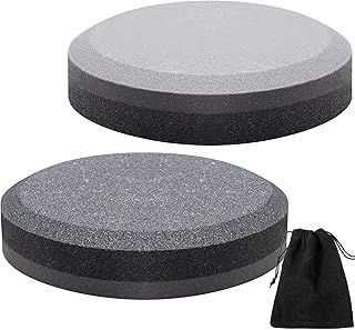Axe Sharpener Sharpening Dual Grit Multipurpose Sharpener Puck Tool Sharpener Stone Whetstone with Flannel Bag for Hatchet Garden Tools, 240 Grits and 400 Grits(3 Pieces)