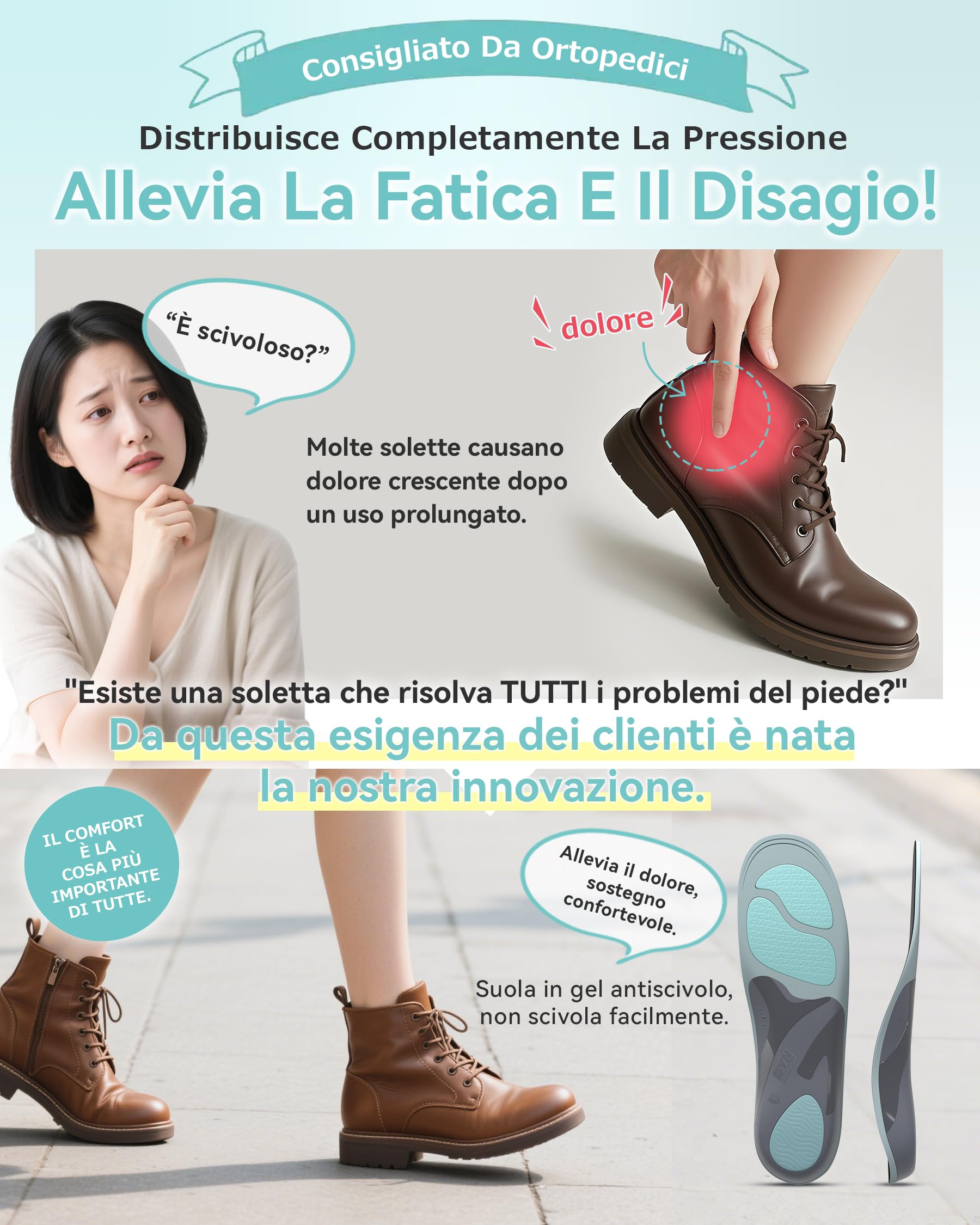 Plantillas Pies Planos, DynWalker Plantillas Ortopédicas, Soporte De Arco Plantar Ergonómico En 3 Puntos, Ayuda A Corregir La Postura Al Caminar, XL