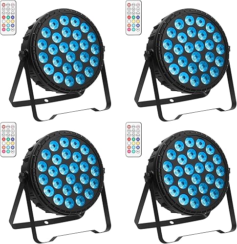 Par de luces LED RGBW de 160 W, luces LED de escenario a distancia y control DMX activado por sonido automático, luces elevadas de 84 canales para