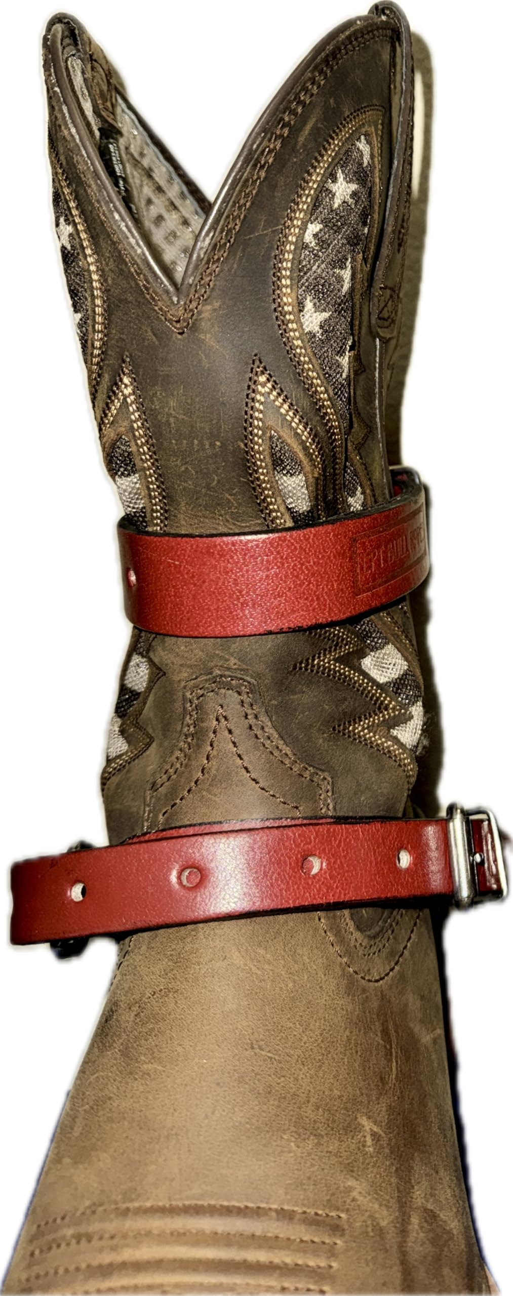 Sporenriemen-Set für Erwachsene, aus Leder, 2,5 x 40,6 cm, EPT Bull Riding Gear