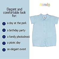 Vista 6 de Pelele de guayabera piqué para niños de algodón Guayabera pieza formal