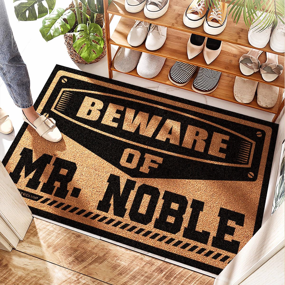 Paillasson robuste Sniff, Beware Of Mr. Noble grattoir naturel