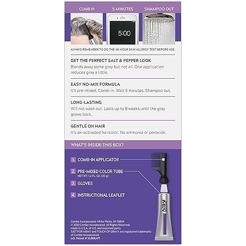 Miniatura 6 de Just For Men Touch Of Gray - Tinte para el cabello, gris negro (paquete de 6)