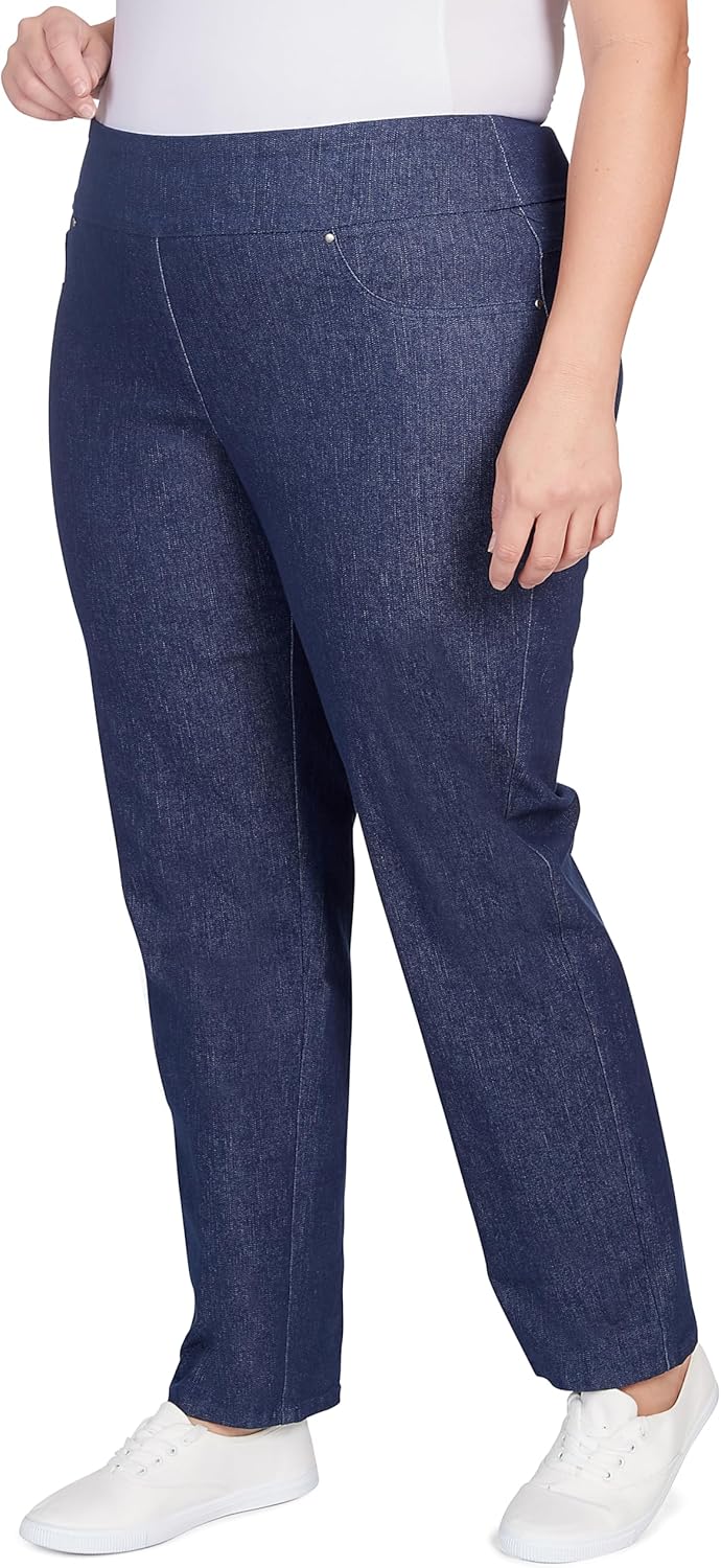 Plus Women's Pull On Medium Length Millennium Pant | Ruby Rd. [Ruby Rd.] カジュアルパンツ Ruby Rd. Womens Plus-size Mid-rise Pull-on Str